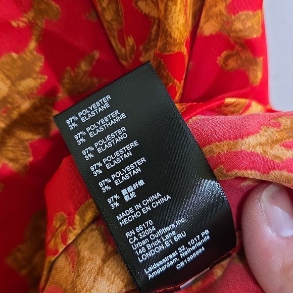 Urban Outfitters Orion Red Floral Bustier Mini Dress Print Large Corset Look - Picture 10 of 11